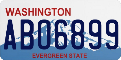 WA license plate ABO6899