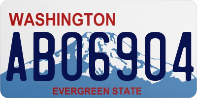 WA license plate ABO6904