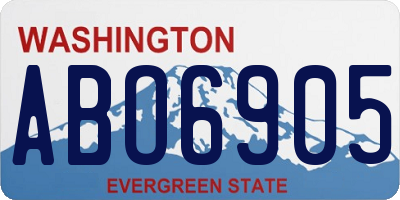 WA license plate ABO6905