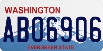 WA license plate ABO6906
