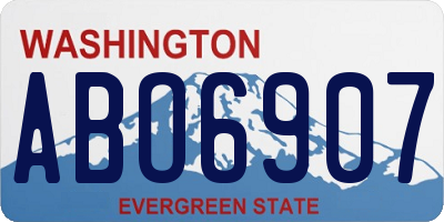 WA license plate ABO6907