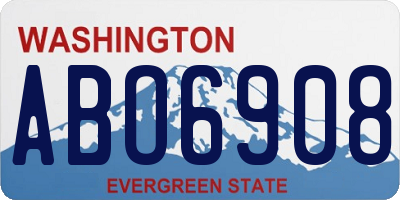 WA license plate ABO6908