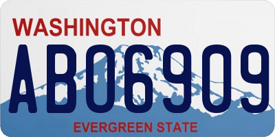 WA license plate ABO6909