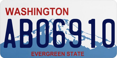 WA license plate ABO6910