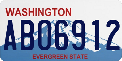 WA license plate ABO6912