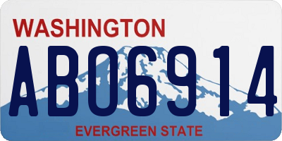 WA license plate ABO6914