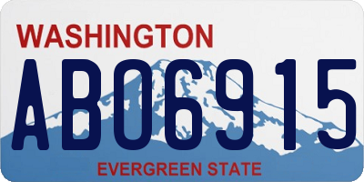 WA license plate ABO6915