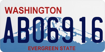 WA license plate ABO6916