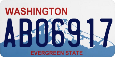 WA license plate ABO6917
