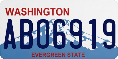 WA license plate ABO6919
