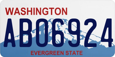WA license plate ABO6924