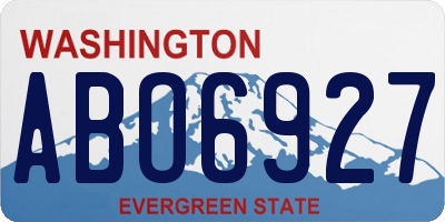 WA license plate ABO6927