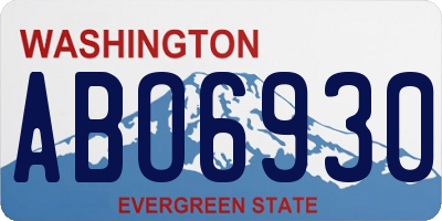 WA license plate ABO6930