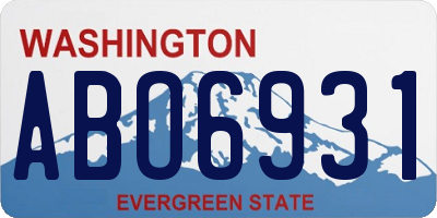 WA license plate ABO6931