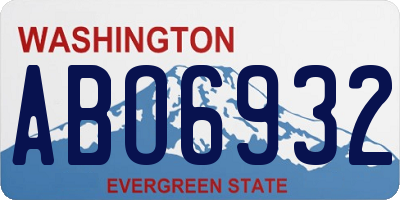 WA license plate ABO6932
