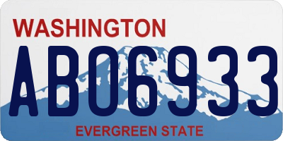 WA license plate ABO6933