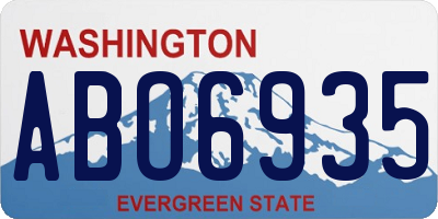 WA license plate ABO6935