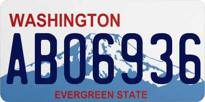 WA license plate ABO6936