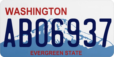WA license plate ABO6937
