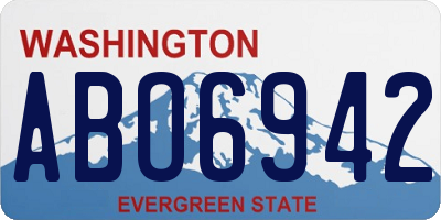 WA license plate ABO6942