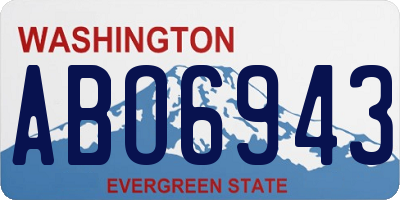 WA license plate ABO6943