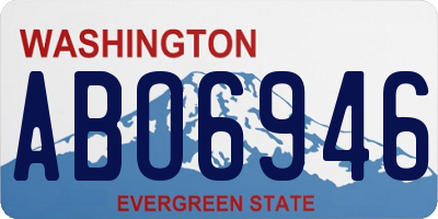WA license plate ABO6946