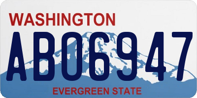 WA license plate ABO6947