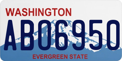 WA license plate ABO6950