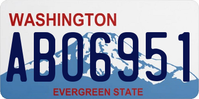 WA license plate ABO6951