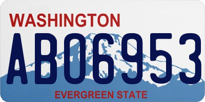 WA license plate ABO6953