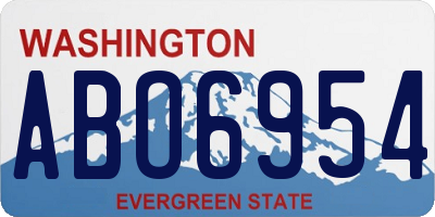 WA license plate ABO6954