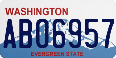 WA license plate ABO6957