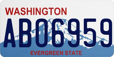 WA license plate ABO6959