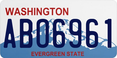WA license plate ABO6961