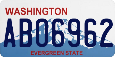 WA license plate ABO6962
