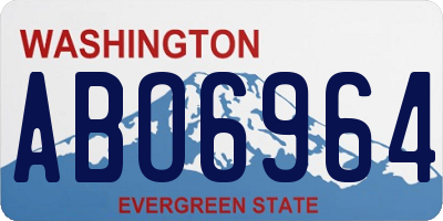 WA license plate ABO6964