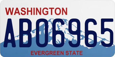 WA license plate ABO6965