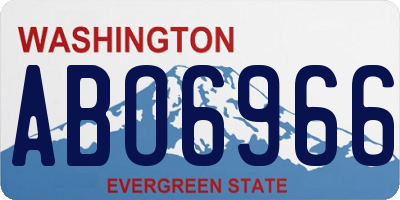 WA license plate ABO6966