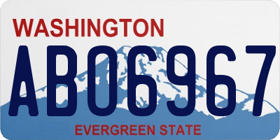 WA license plate ABO6967