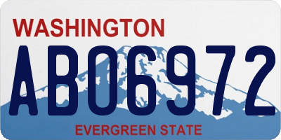 WA license plate ABO6972