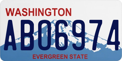 WA license plate ABO6974