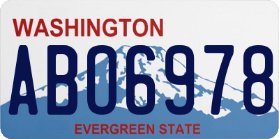 WA license plate ABO6978