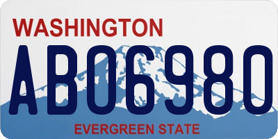 WA license plate ABO6980