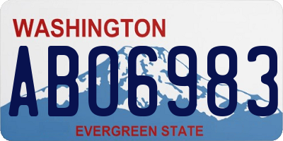 WA license plate ABO6983