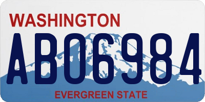 WA license plate ABO6984