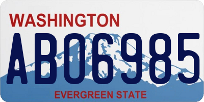 WA license plate ABO6985