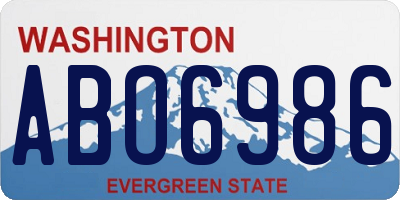 WA license plate ABO6986