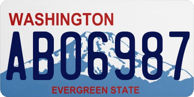 WA license plate ABO6987
