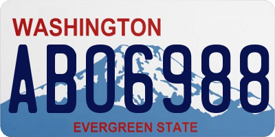 WA license plate ABO6988