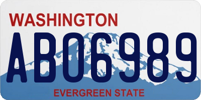 WA license plate ABO6989